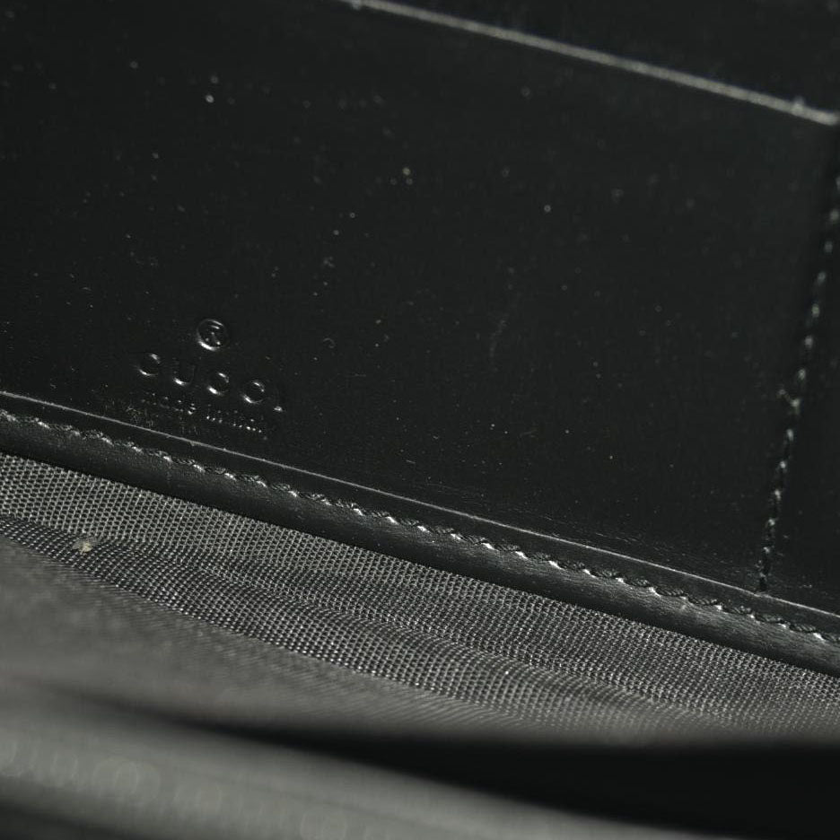 Gucci Black Guccissima Zip Around Wallet