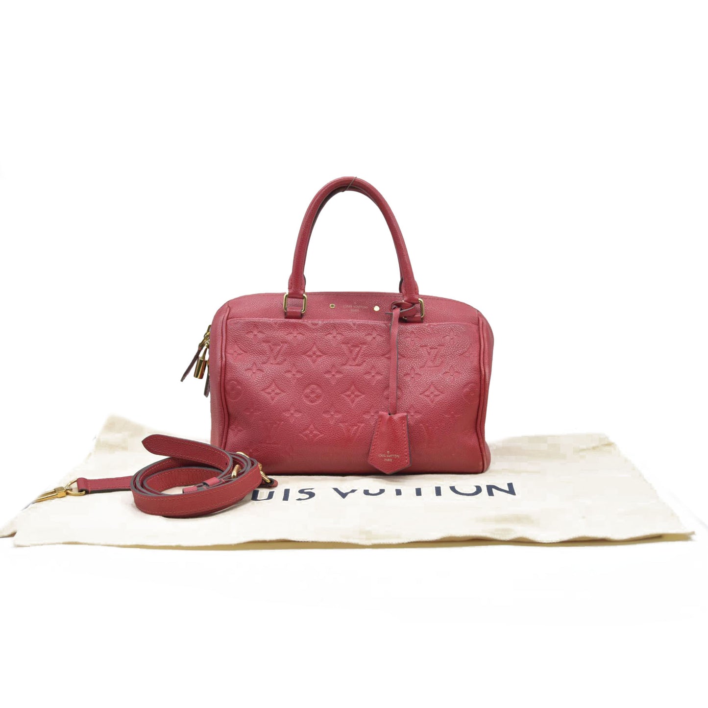 $2930 Louis Vuitton  Empreinte Speedy Bandouliere 25 NM Scarlet DU1149