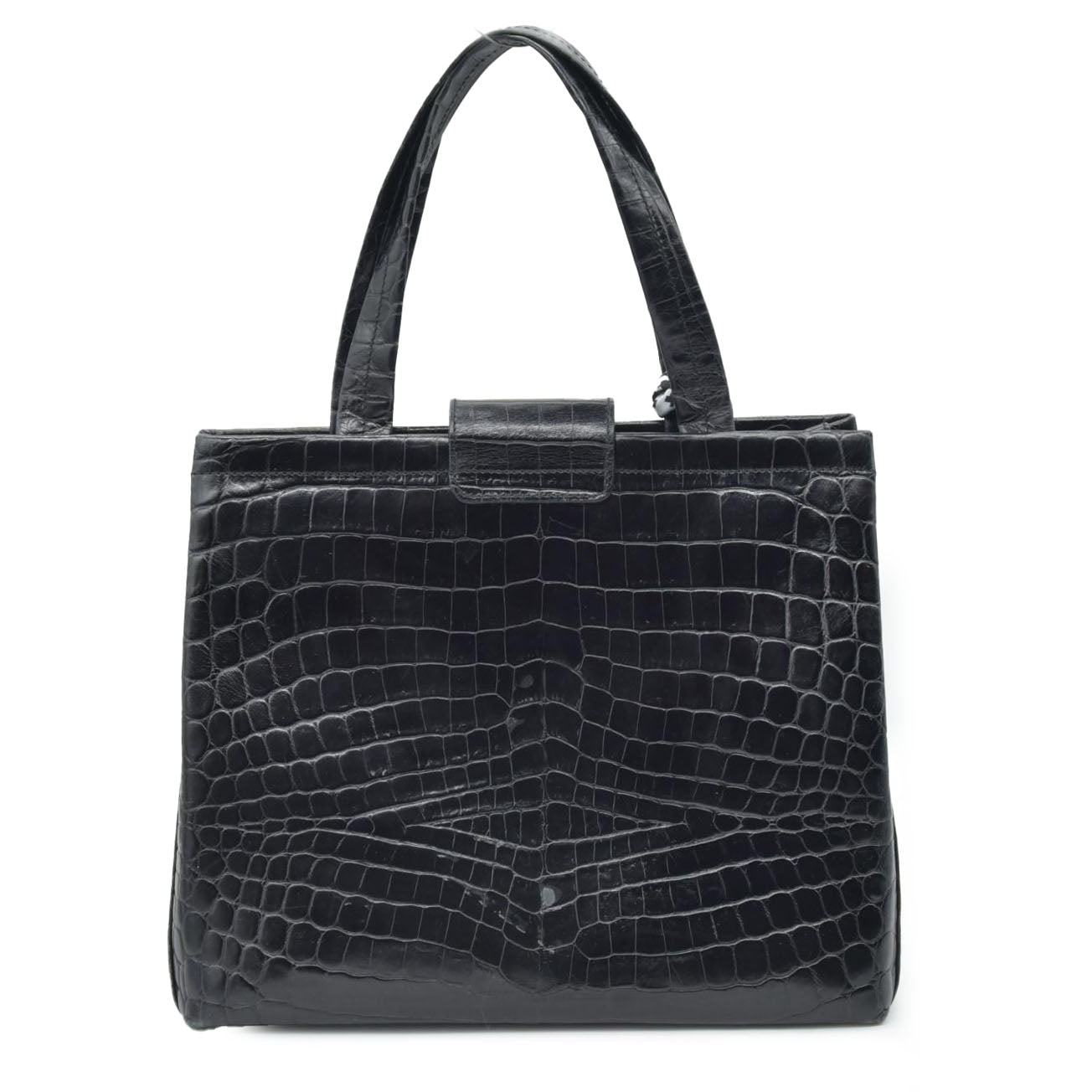 $1200 Salvatore Ferragamo Vara Embossed Leather Shoulder Bag in Black CONSIGNMENT