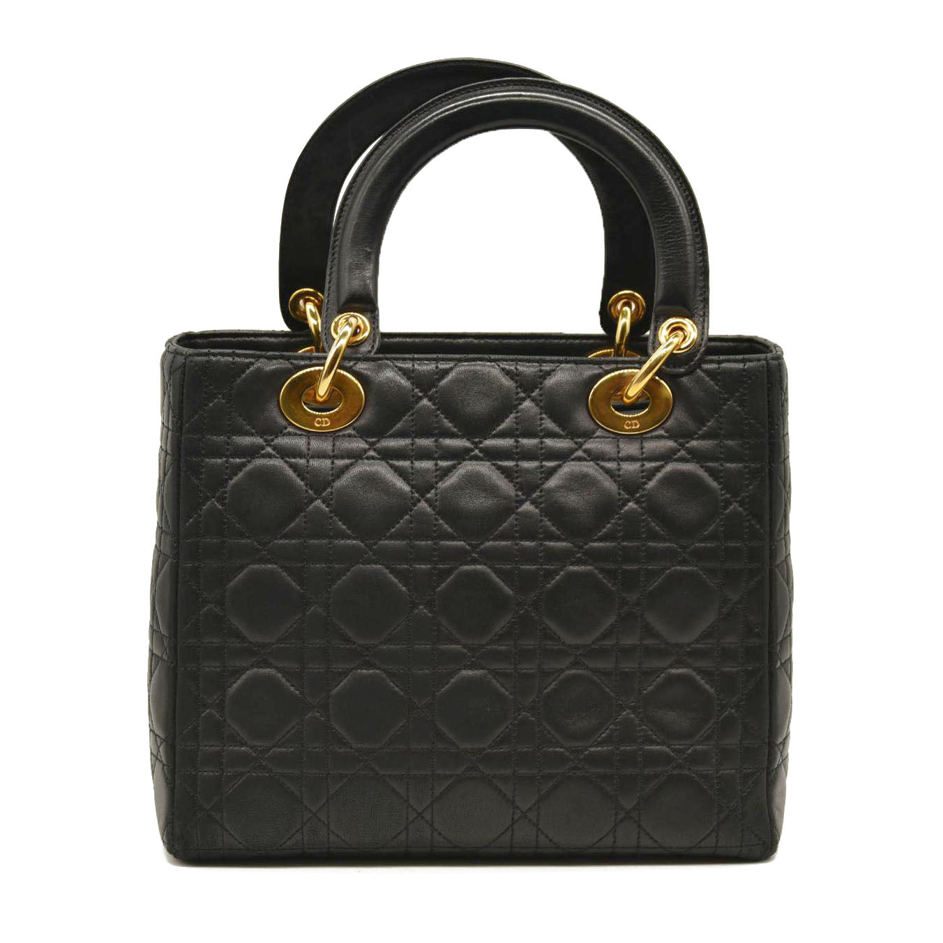 CHRISTIAN DIOR Cannage Medium Lady Dior Black