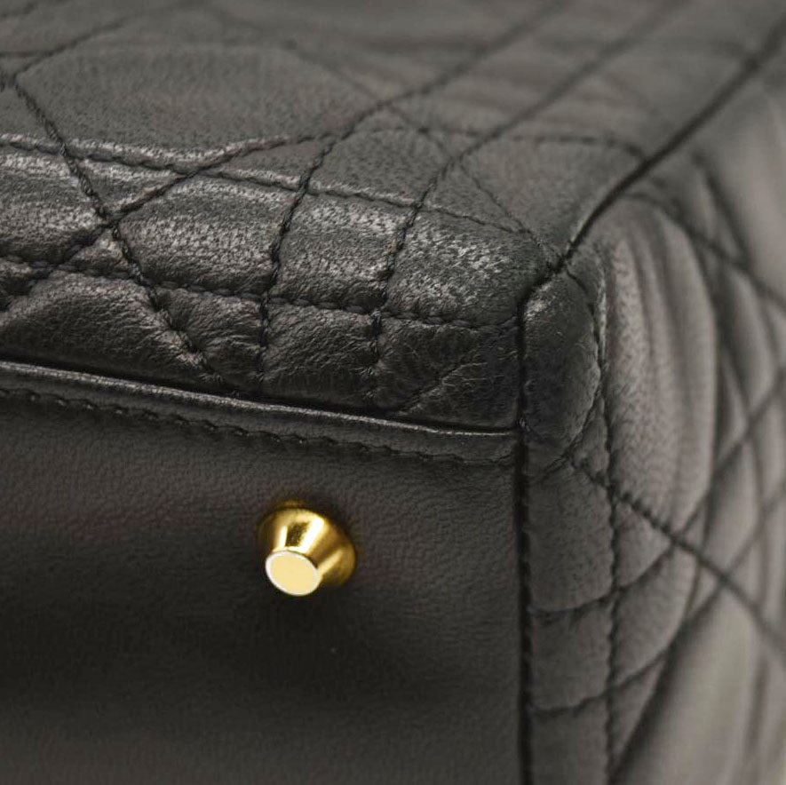 CHRISTIAN DIOR Cannage Medium Lady Dior Black