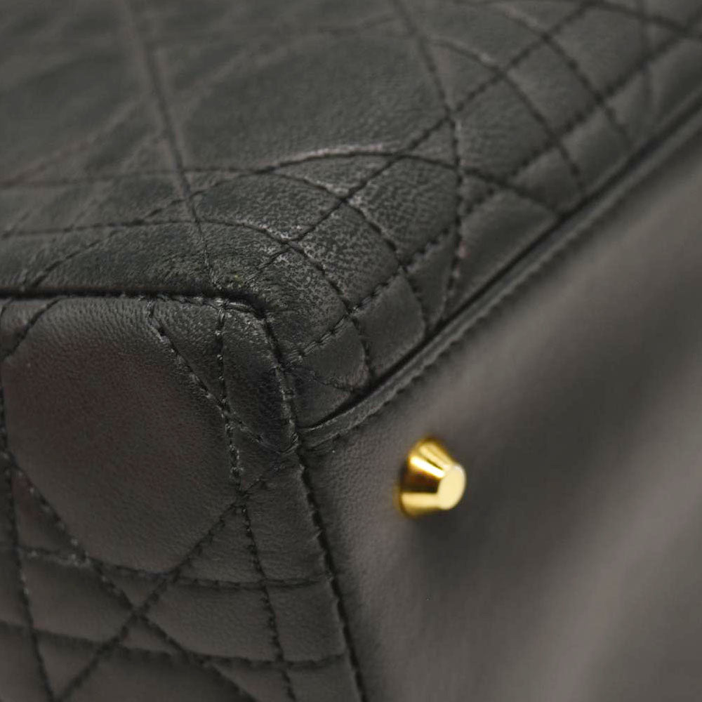 CHRISTIAN DIOR Cannage Medium Lady Dior Black