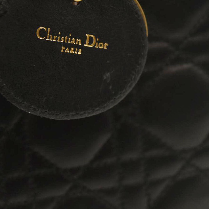 CHRISTIAN DIOR Cannage Medium Lady Dior Black