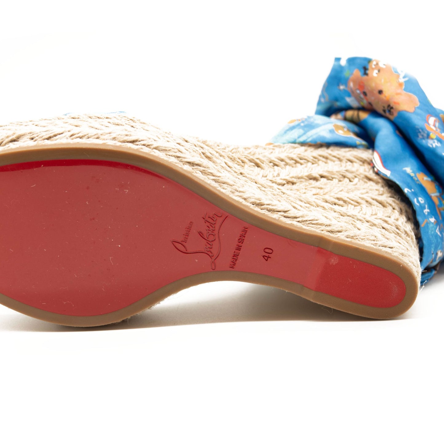 NEW $775 Christian Louboutin EU 40 MONICA DU DESERT Tie Platform Wedge Heel Sandal Shoes