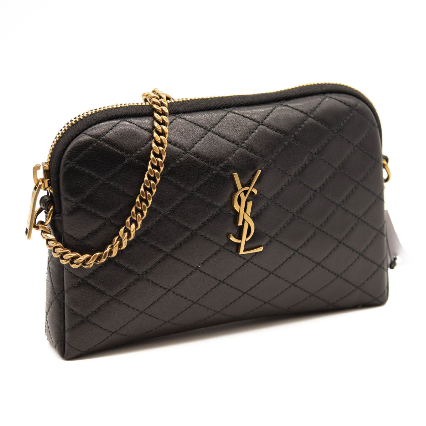 NEW $1290 Saint Laurent Mini Gaby Quilted Leather Crossbody