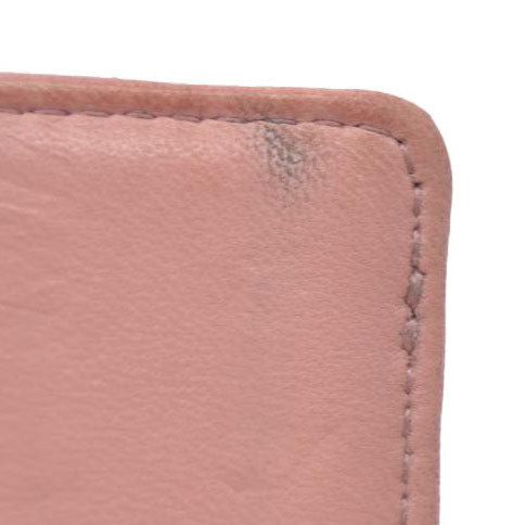 CHANEL $710 Quilted Matelasse CC Logo Lambskin 6 Ring Key Case Pink/7BH0171