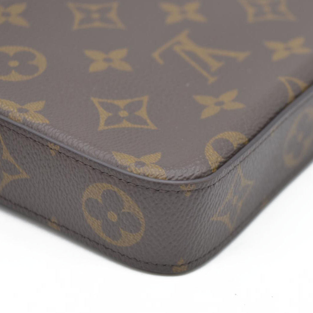 $1580 Louis Vuitton Monogram Pochette Felicie Chain Wallet Fuchsia FH4200