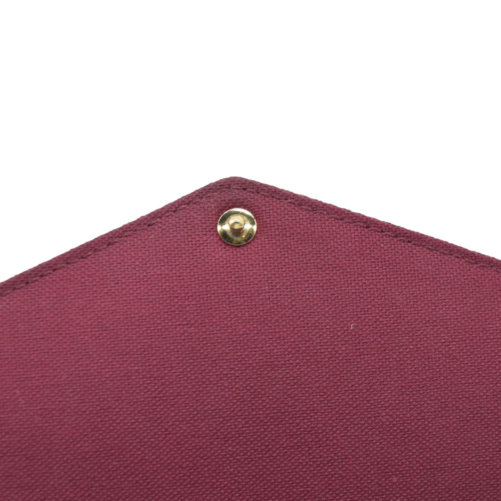 $1580 Louis Vuitton Monogram Pochette Felicie Chain Wallet Fuchsia FH4200