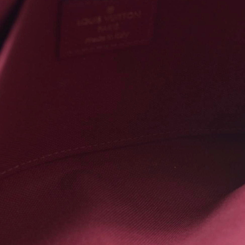 $1580 Louis Vuitton Monogram Pochette Felicie Chain Wallet Fuchsia FH4200