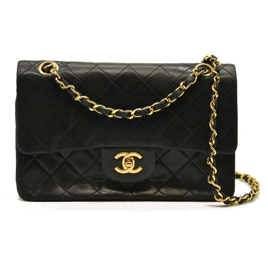 CHANEL Lambskin Quilted Small Double Flap Black 9 Series