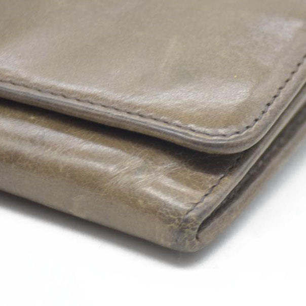 PRADA $625 Triangle Logo Leather Long Bifold Wallet Khaki/7BH0146