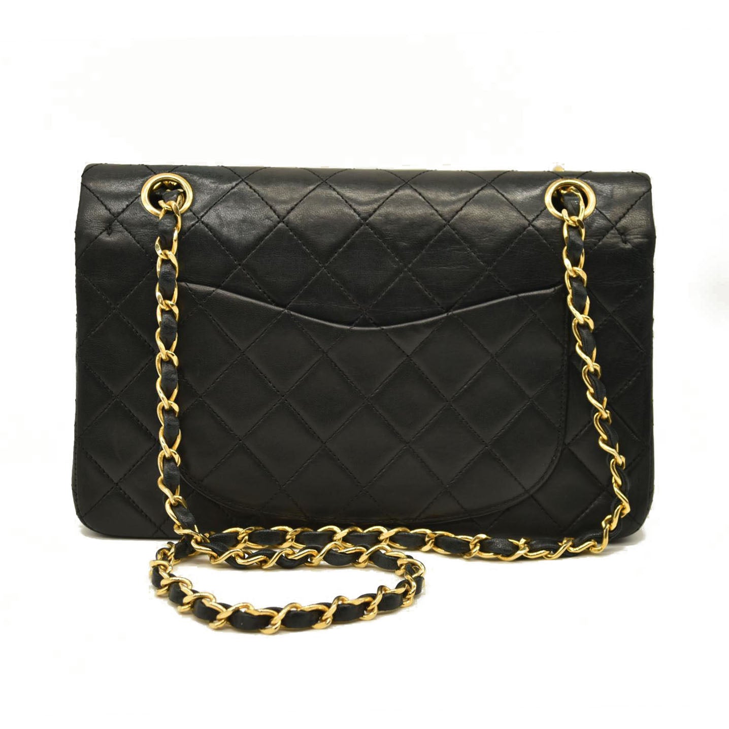 CHANEL Lambskin Quilted Small Double Flap Black 9 Series