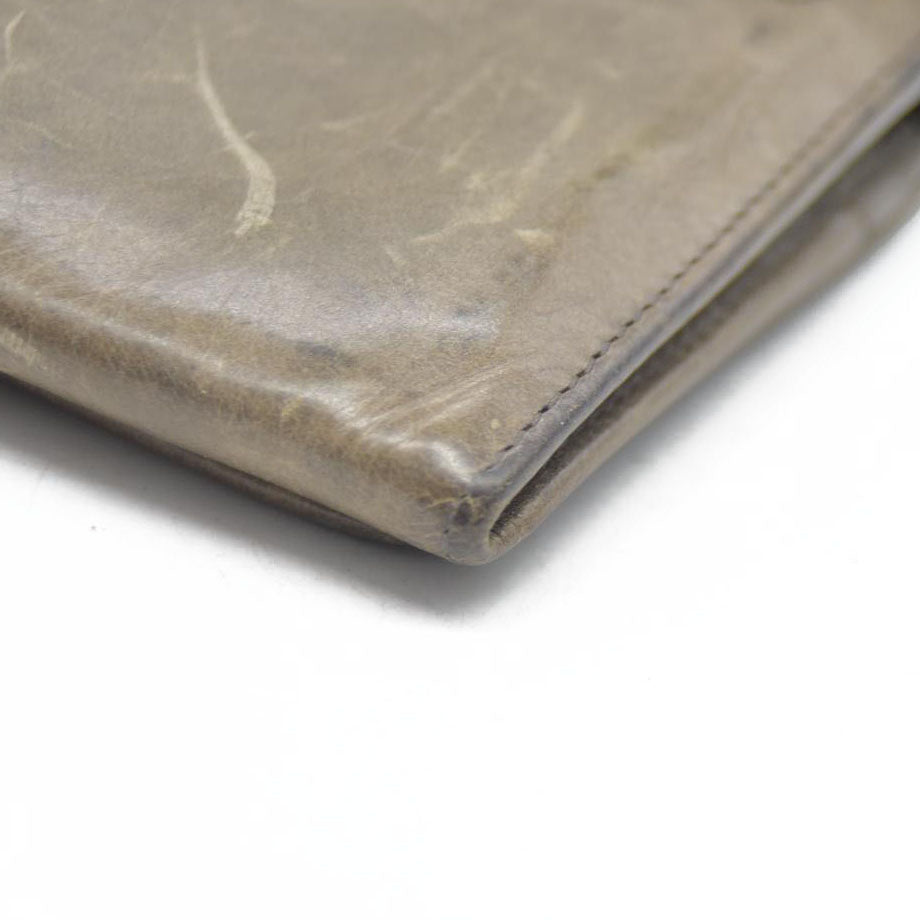 PRADA $625 Triangle Logo Leather Long Bifold Wallet Khaki/7BH0146