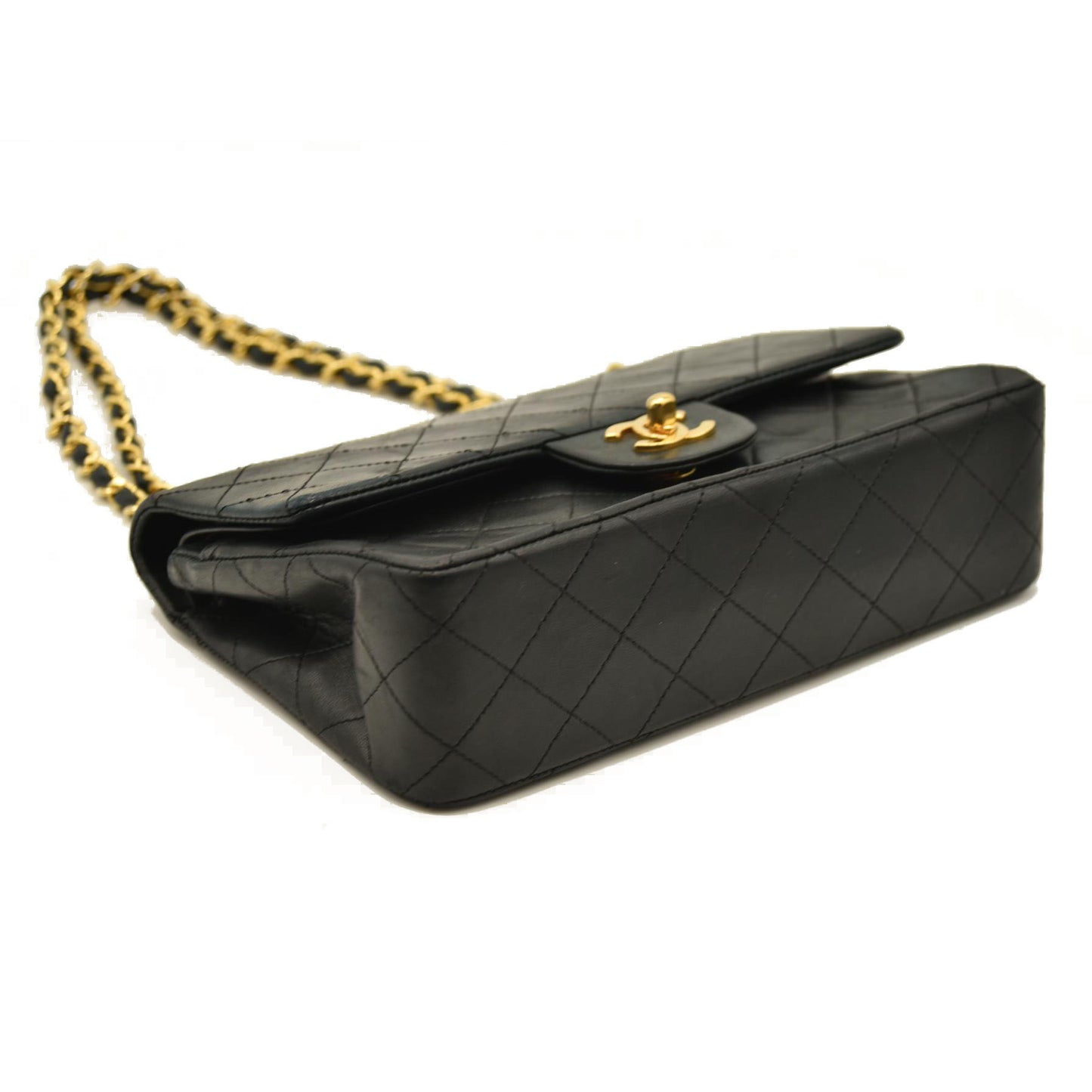 CHANEL Lambskin Quilted Small Double Flap Black 9 Series