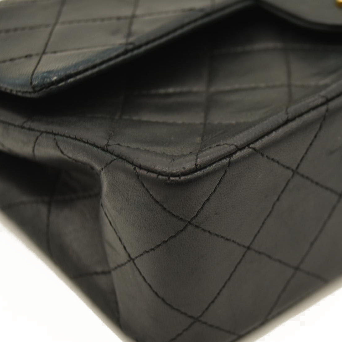 CHANEL Lambskin Quilted Small Double Flap Black 9 Series
