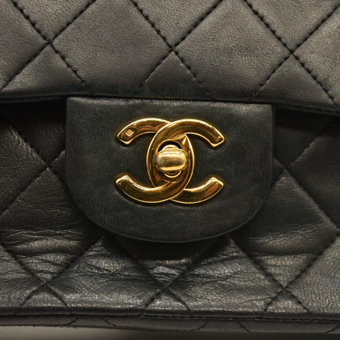 CHANEL Lambskin Quilted Small Double Flap Black 9 Series