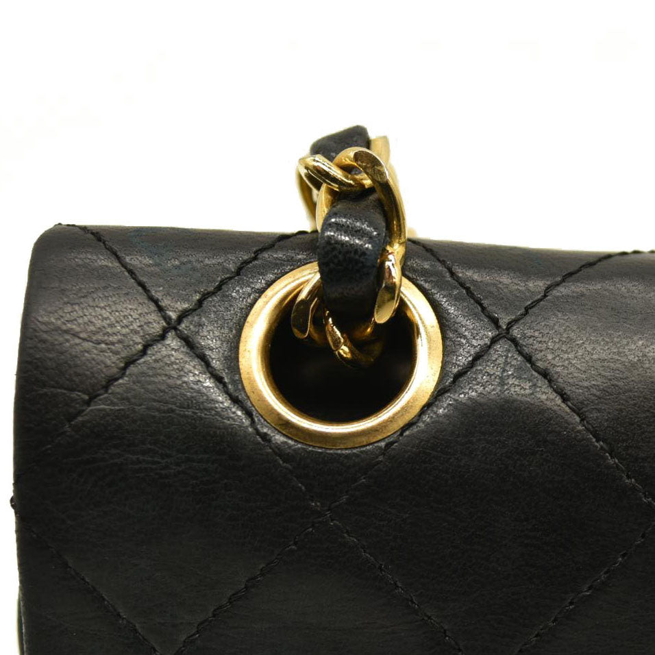 CHANEL Lambskin Quilted Small Double Flap Black 9 Series