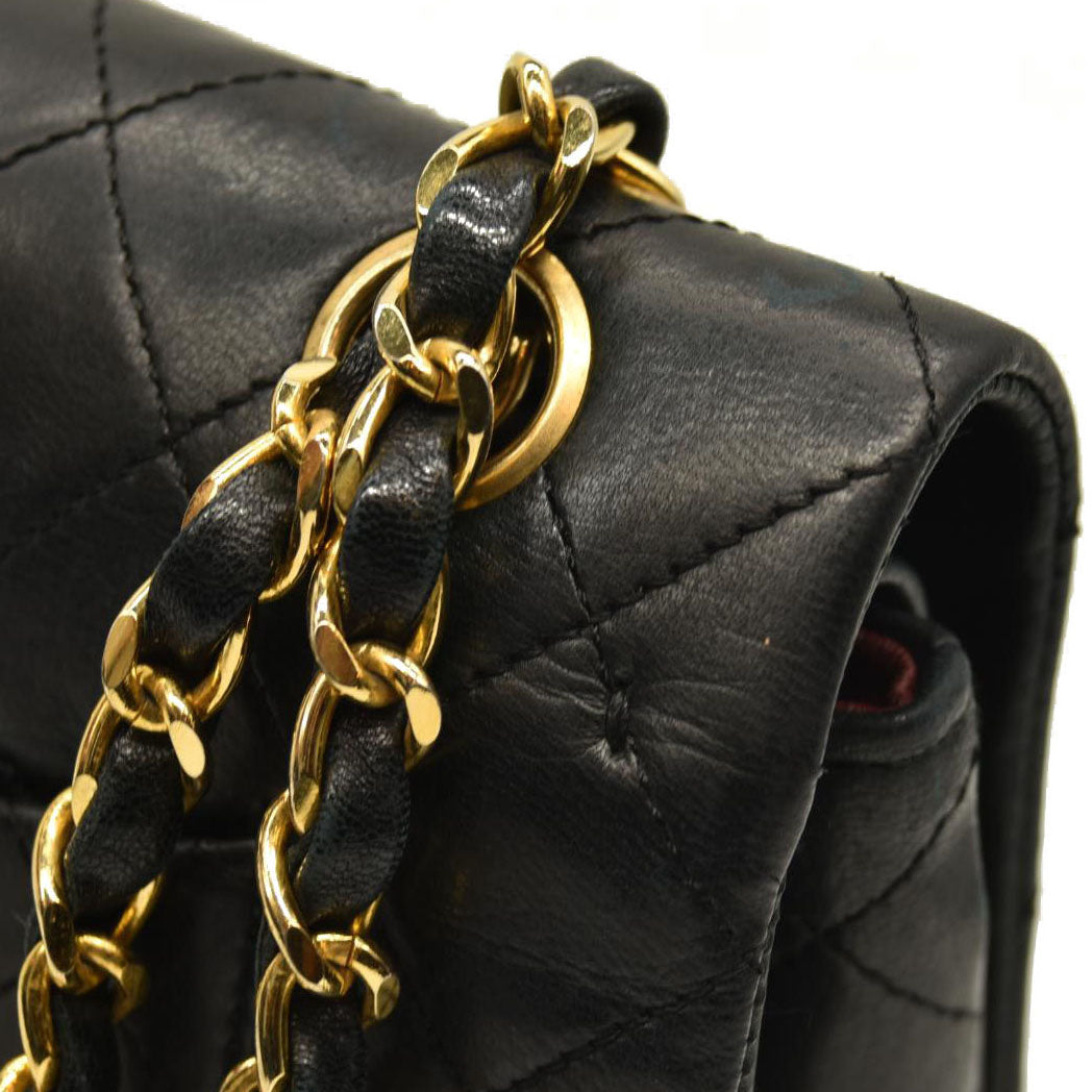 CHANEL Lambskin Quilted Small Double Flap Black 9 Series