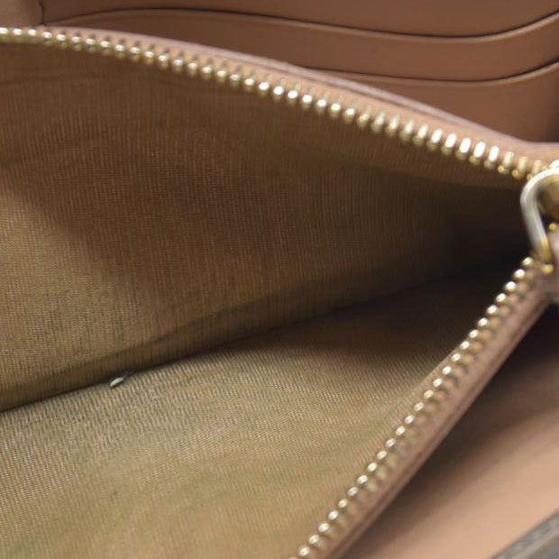 PRADA $625 Triangle Logo Leather Long Bifold Wallet Khaki/7BH0146