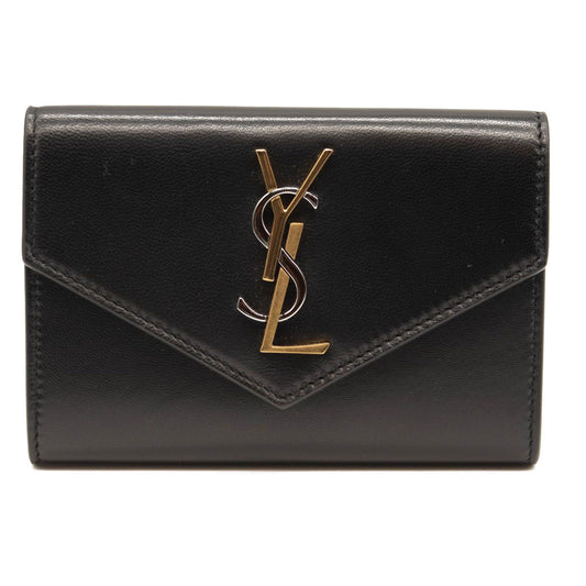 NEW $645 Saint Laurent Small Lambskin Leather Envelope Wallet
