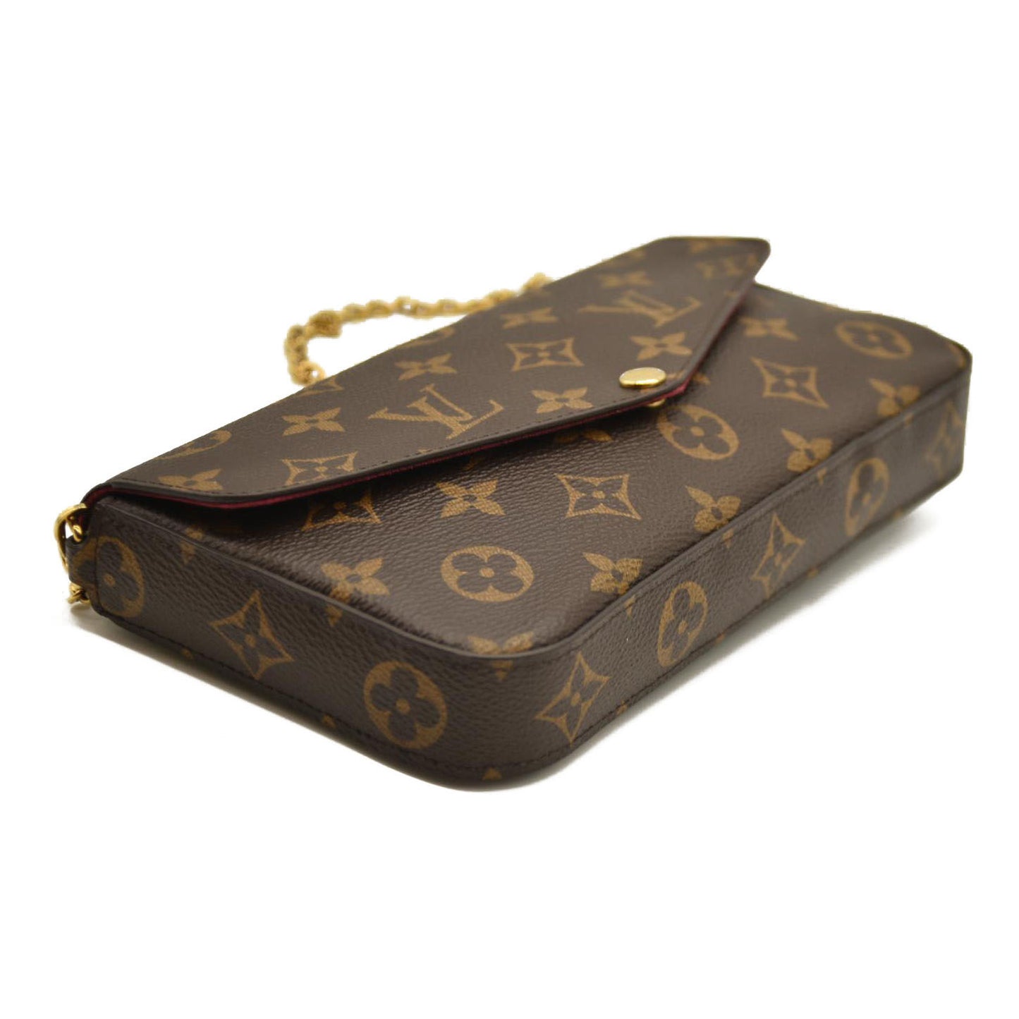 Louis Vuitton  Monogram Pochette Felicie Chain Wallet Fuchsia TJ4185