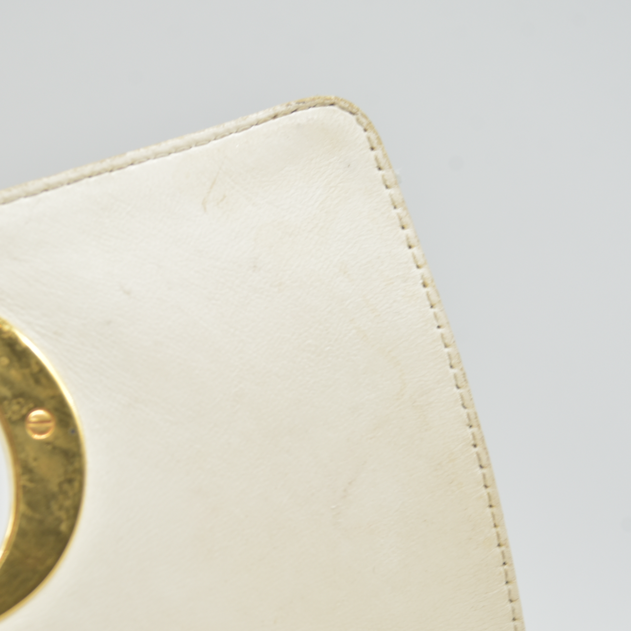 $4400 Christian Dior Lambskin Cannage Small Caro Bag Ivory