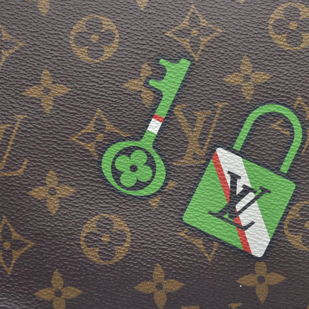 $2490 Louis Vuitton Monogram Travel Stickers Neverfull MM 2018 AR3168