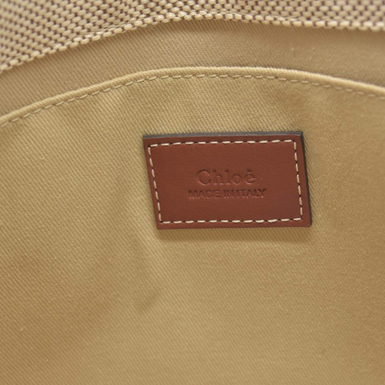 $1250 Chloe Canvas Small Woody Tote Bag Beige