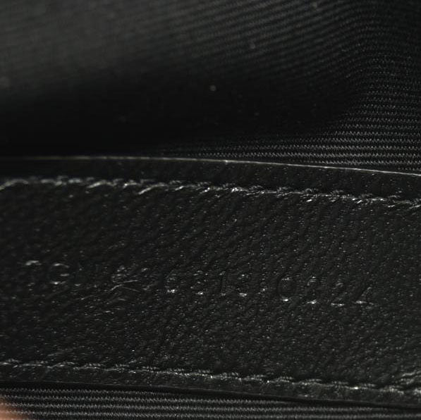 SAINT LAURENT Grain De Poudre Chevron Monogram Large Bill Pouch Black