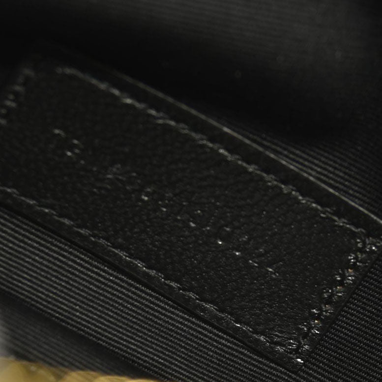SAINT LAURENT Grain De Poudre Chevron Monogram Large Bill Pouch Black