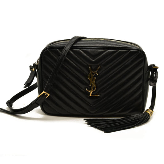 Saint Laurent  Calfskin Matelasse Monogram Lou CameraBag Black