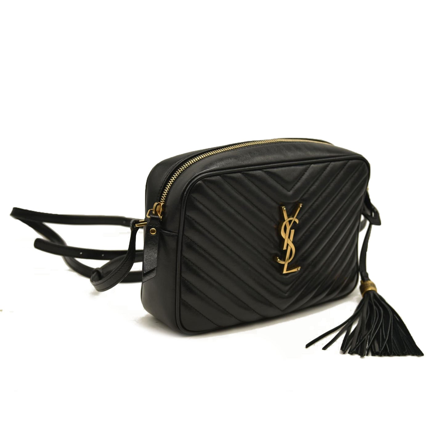 Saint Laurent  Calfskin Matelasse Monogram Lou CameraBag Black