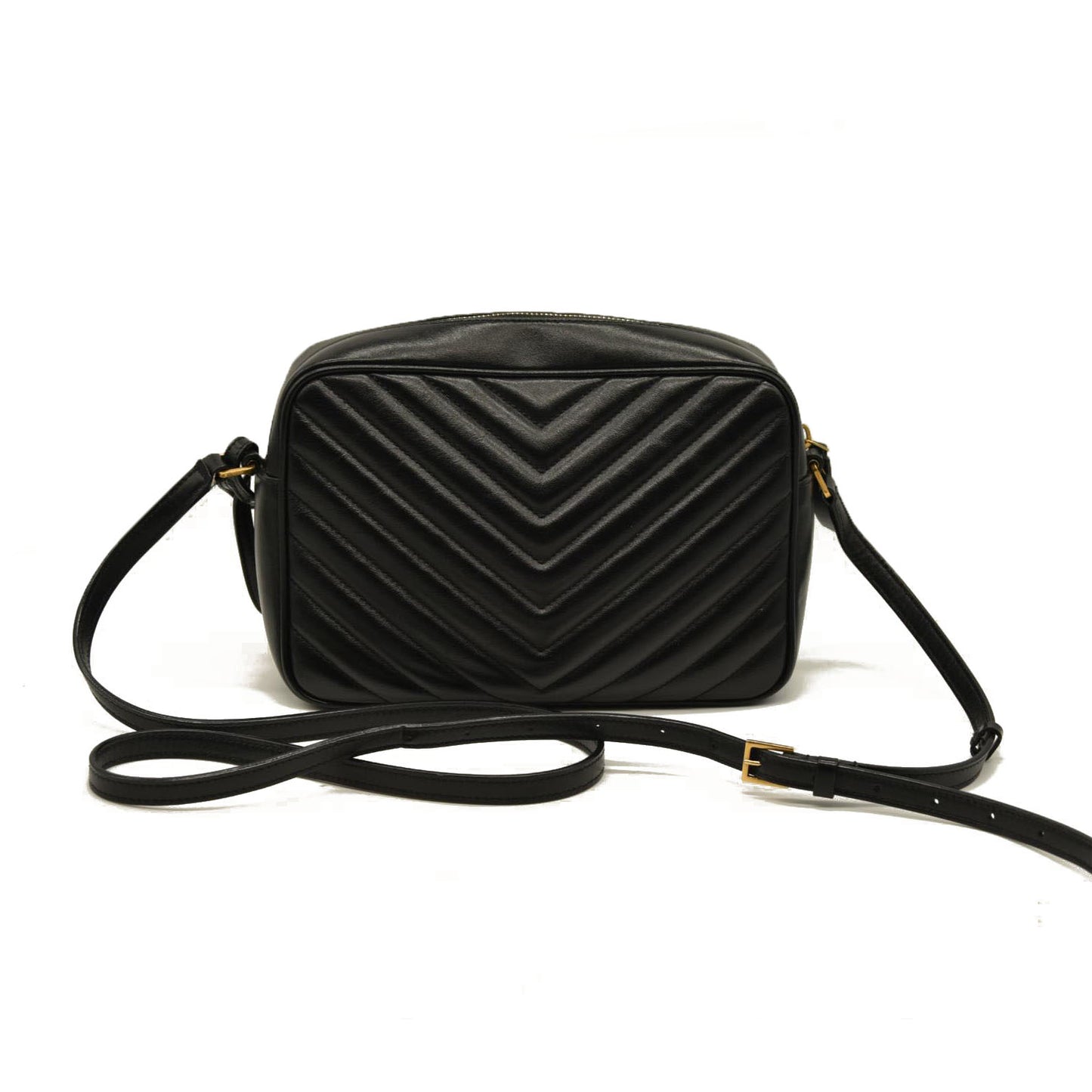 Saint Laurent  Calfskin Matelasse Monogram Lou CameraBag Black