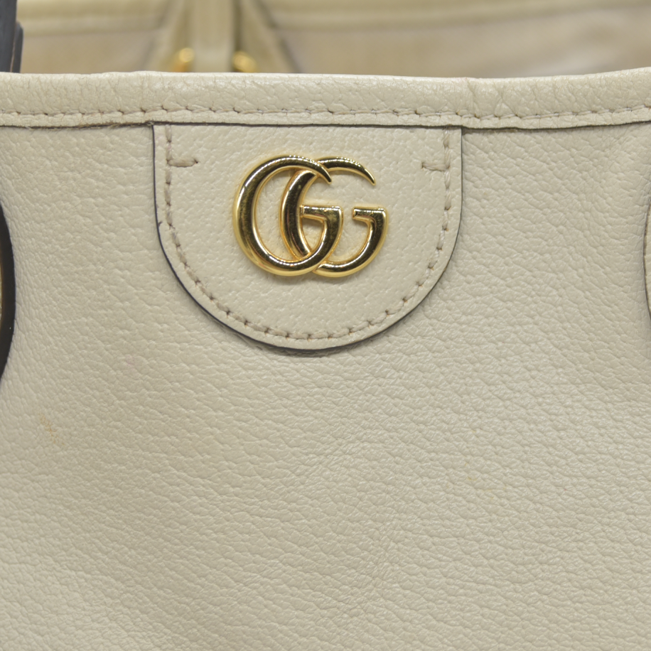 $2250 Gucci Ophidia Medium White Shopper Tote Bag