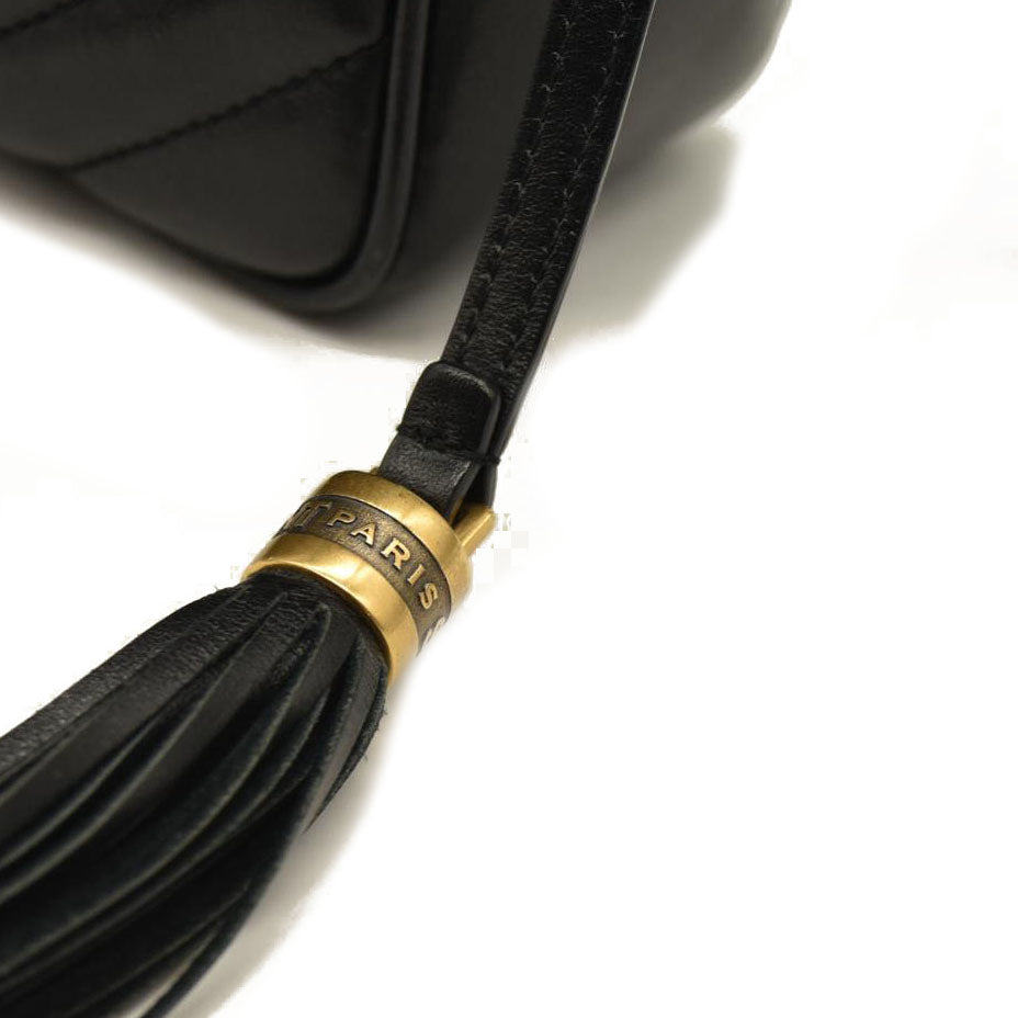 Saint Laurent  Calfskin Matelasse Monogram Lou CameraBag Black