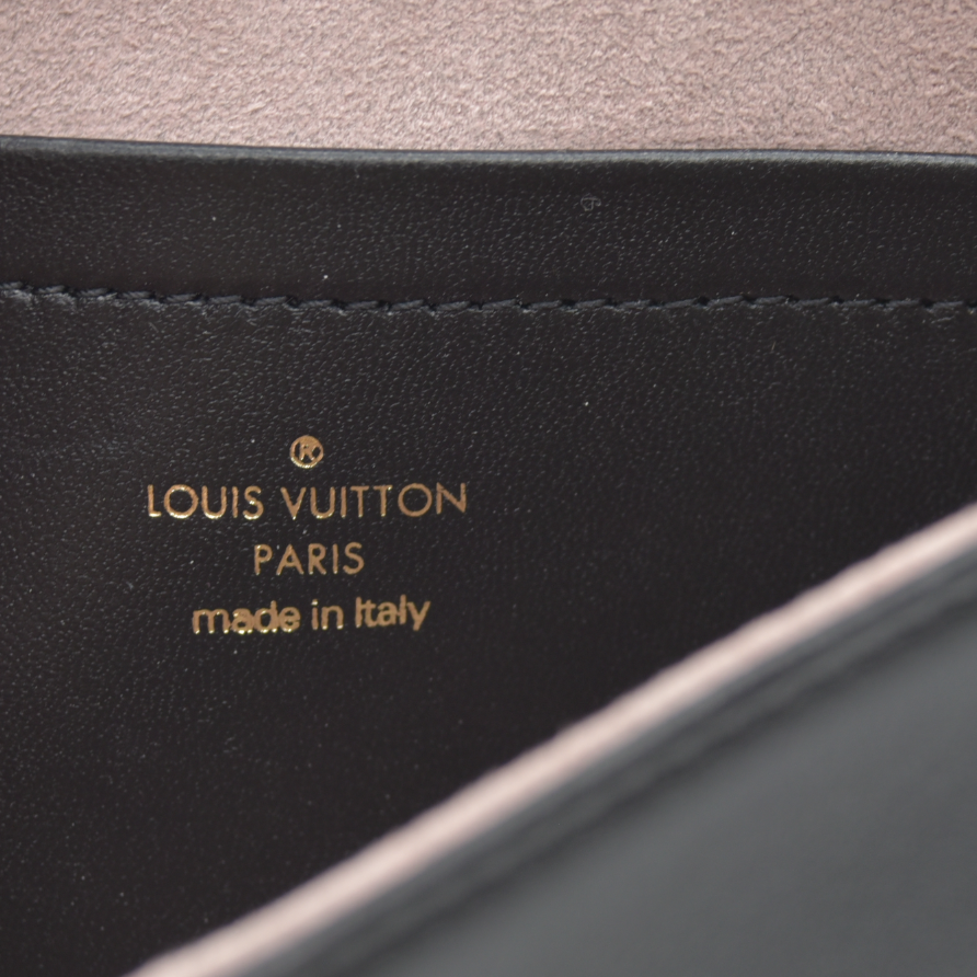 $3150 Louis Vuitton  Lambskin Embossed Monogram Pochette Coussin Black RFID