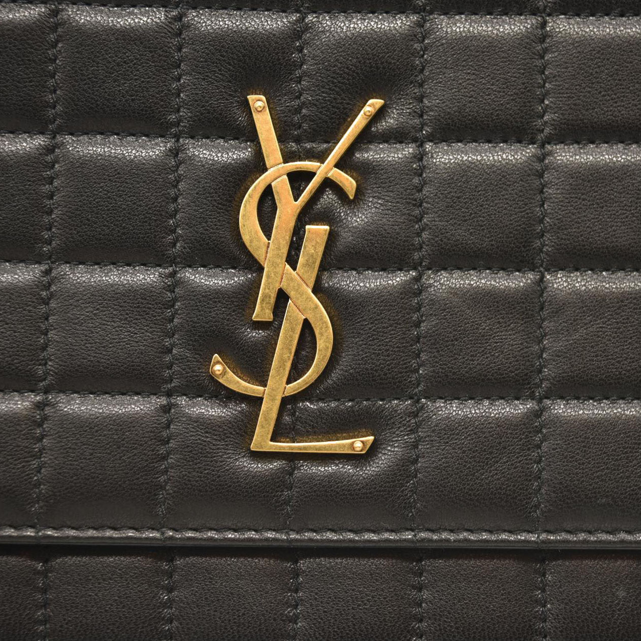 SAINT LAURENT Cassandra Quilted Leather Pouch Black