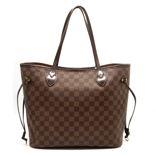LOUIS VUITTON Damier Ebene Neo Neverfull MM Rose Ballerine