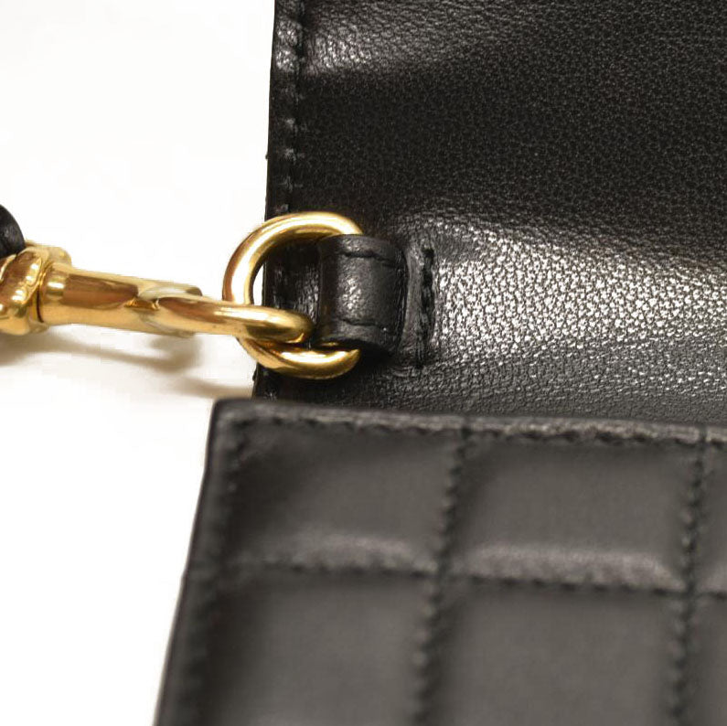 SAINT LAURENT Cassandra Quilted Leather Pouch Black