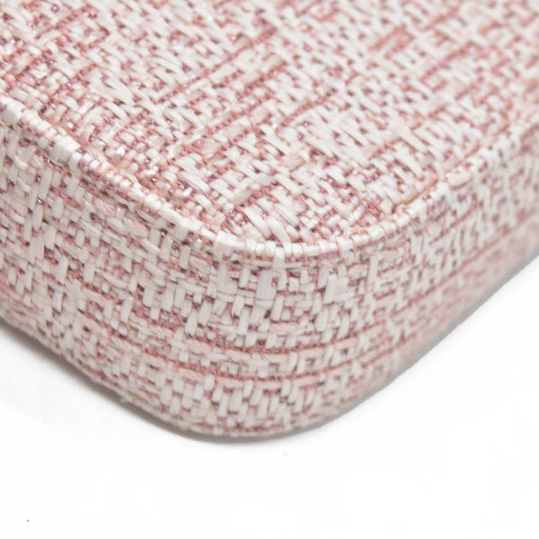 $4500 Chanel  Canvas Small Deauville Clutch With Chain Pink