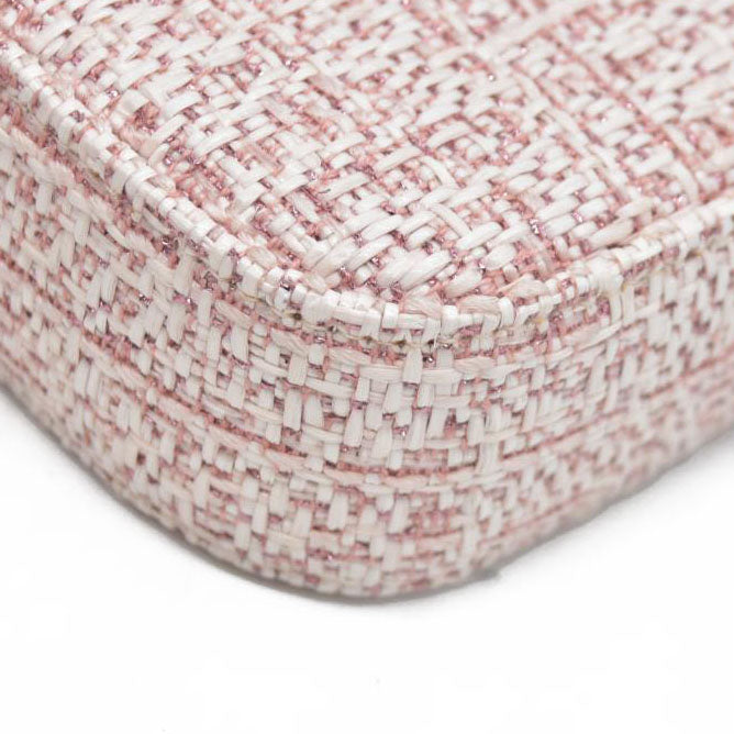 $4500 Chanel  Canvas Small Deauville Clutch With Chain Pink