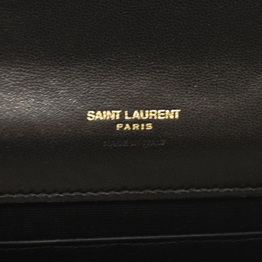 SAINT LAURENT Cassandra Quilted Leather Pouch Black