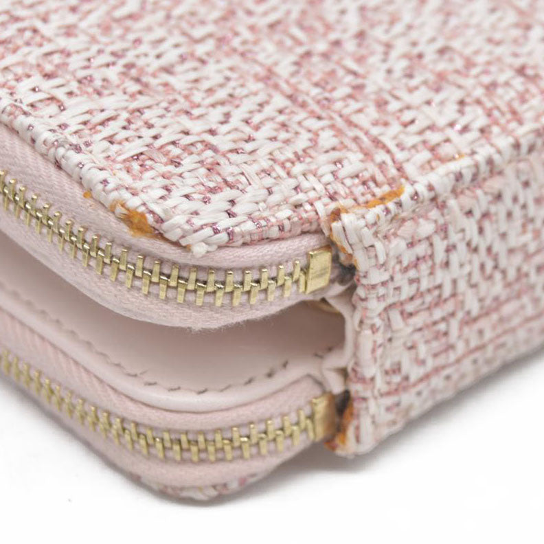 $4500 Chanel  Canvas Small Deauville Clutch With Chain Pink