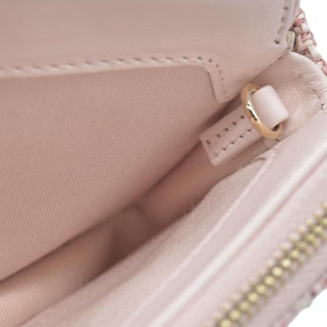 $4500 Chanel  Canvas Small Deauville Clutch With Chain Pink