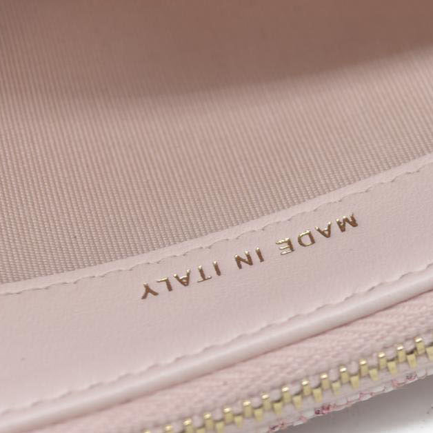 $4500 Chanel  Canvas Small Deauville Clutch With Chain Pink