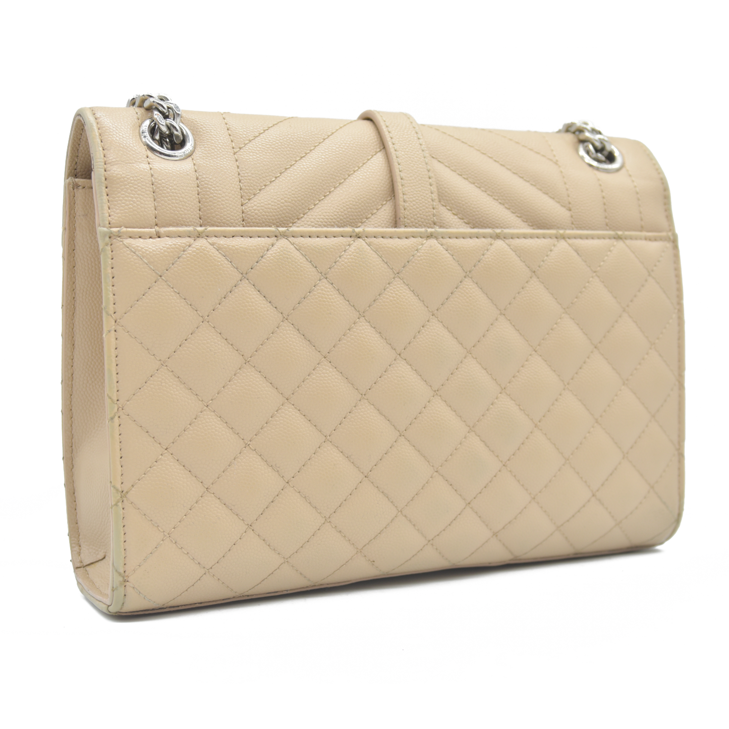 $3150 Saint Laurent Leather Envelope Mixed Matelasse Shoulder Bag YSL