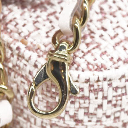 $4500 Chanel  Canvas Small Deauville Clutch With Chain Pink