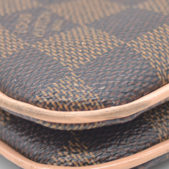 $1420 2020 Louis Vuitton Double Zip Pochette Damier Ebene MI0220