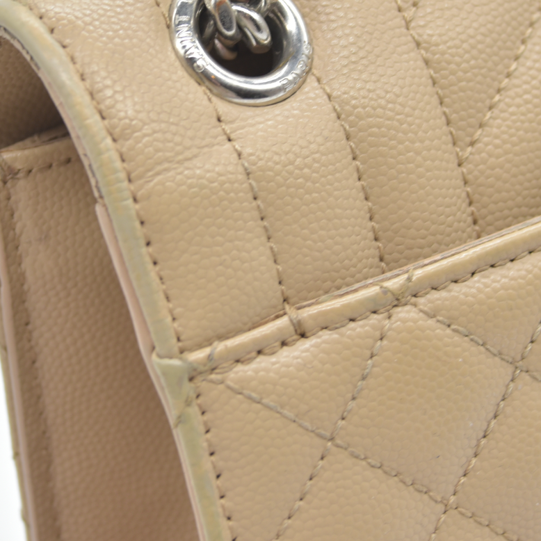 $3150 Saint Laurent Leather Envelope Mixed Matelasse Shoulder Bag YSL
