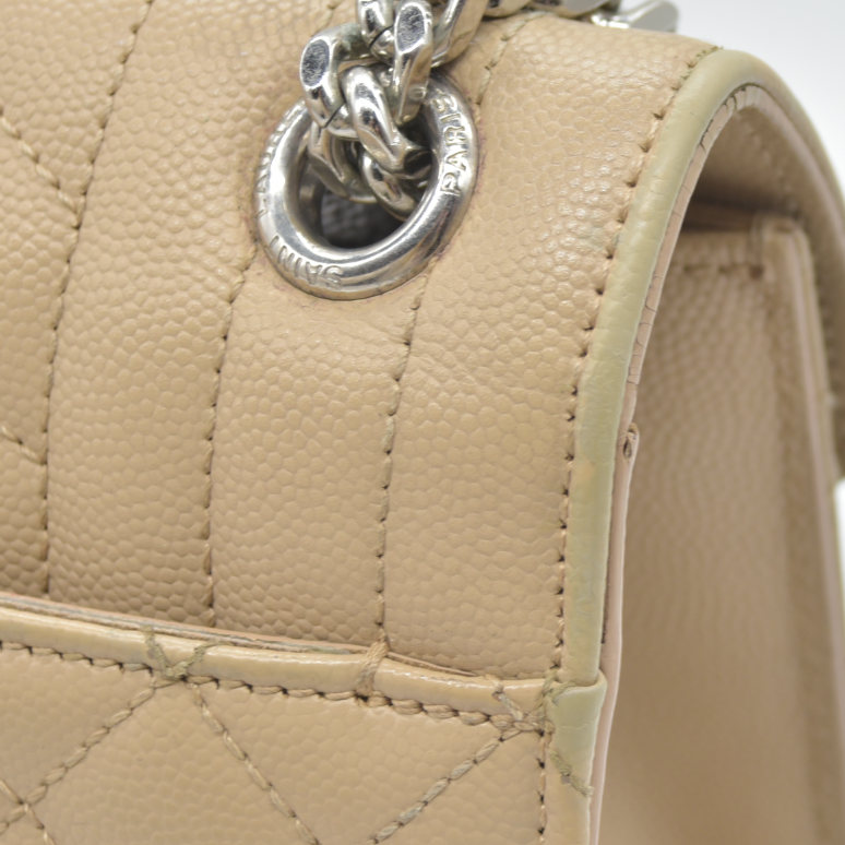$3150 Saint Laurent Leather Envelope Mixed Matelasse Shoulder Bag YSL